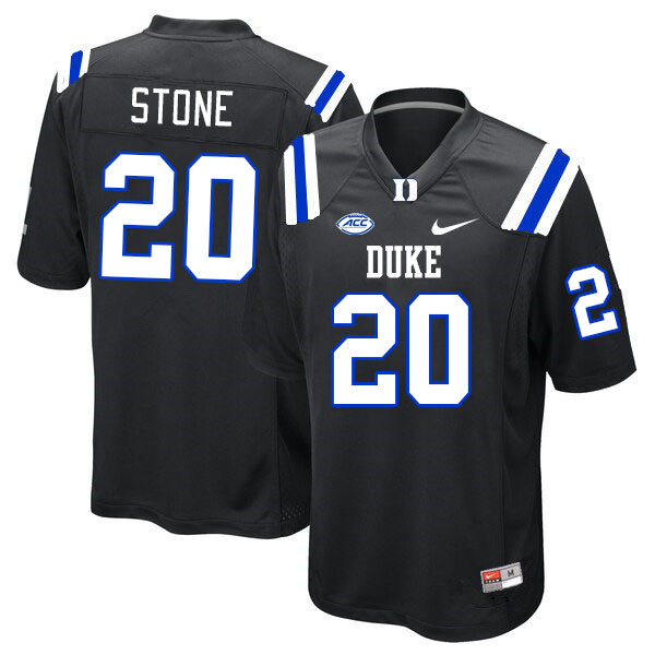 Men #20 DaShawn Stone Duke Blue Devils College Football Jerseys Stitched Sale-Black